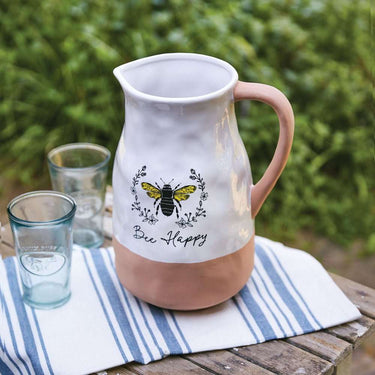 Bee Happy Milk Pitcher - Serving Pitchers & Carafes